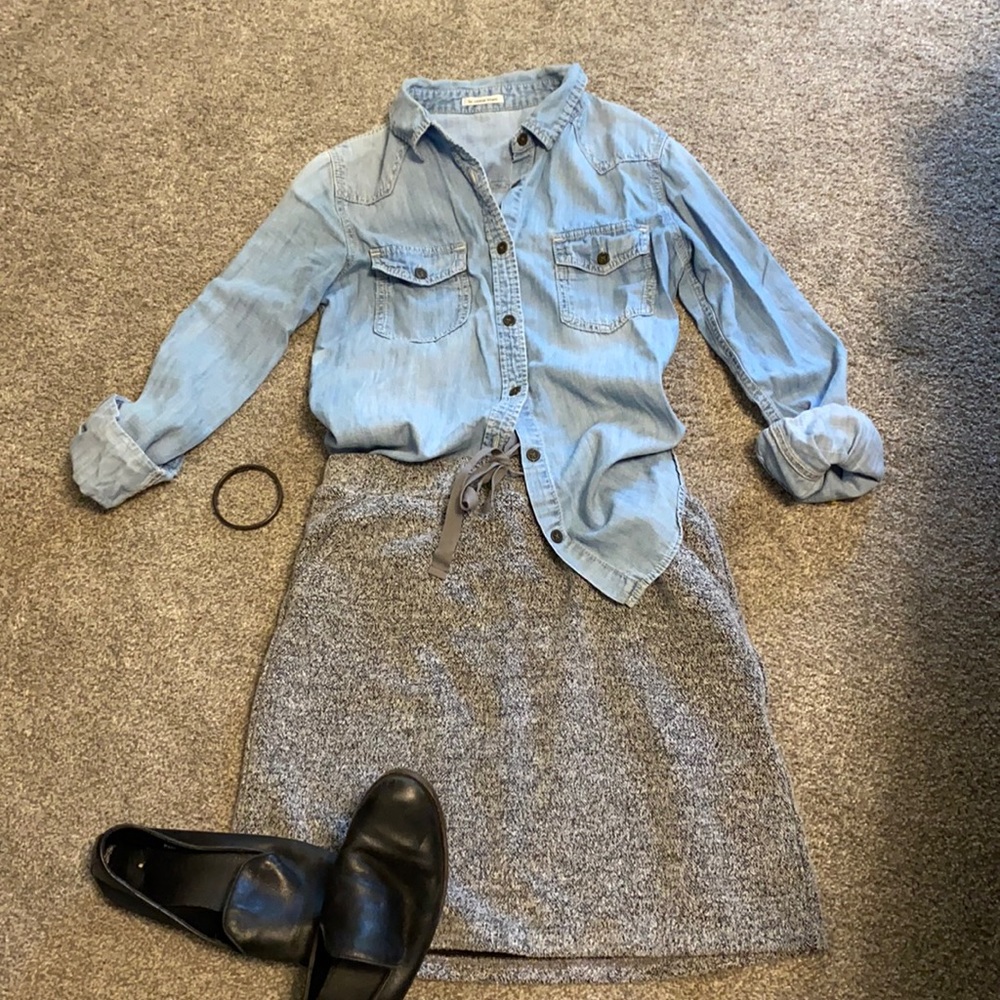 Coeur Blanc Denim Chambray Shirt Size S
